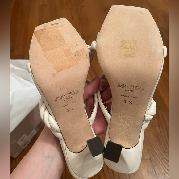 NWT JIMMY CHOO BRAIDED HEELS SIZE 37.5 7 US - Picture 5 of 13